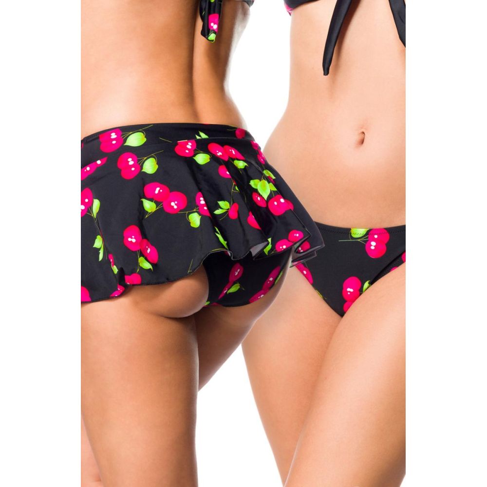 Belsira - Vintage Bikinirock - Schwarz/Rosa